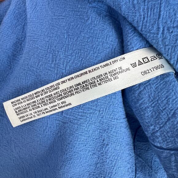 Free People Straplss Dress Blue Free-est Maxi Women's Sz M Smocked Boning Cotton - Picture 9 of 9